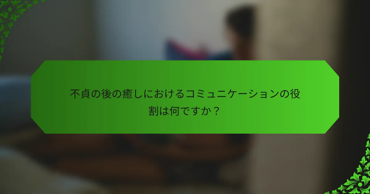 不貞の後の癒しにおけるコミュニケーションの役割は何ですか?