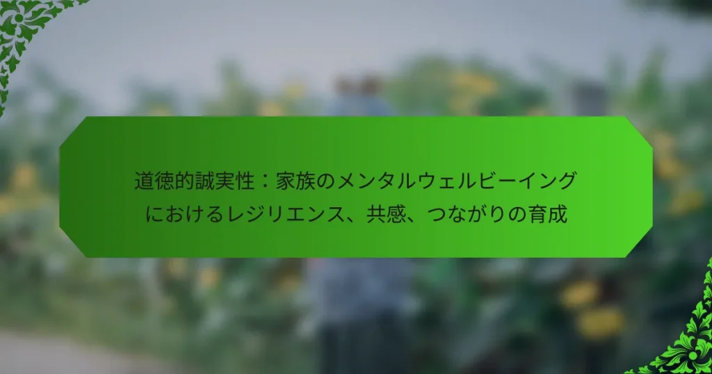 道徳的誠実性：家族のメンタルウェルビーイングにおけるレジリエンス、共感、つながりの育成