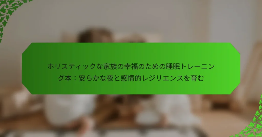 ホリスティックな家族の幸福のための睡眠トレーニング本：安らかな夜と感情的レジリエンスを育む
