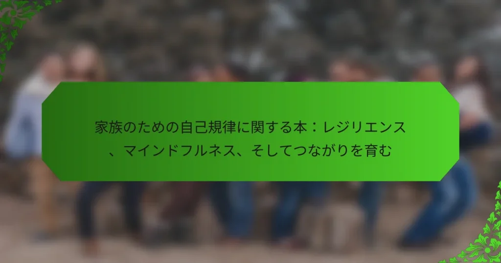 家族のための自己規律に関する本：レジリエンス、マインドフルネス、そしてつながりを育む