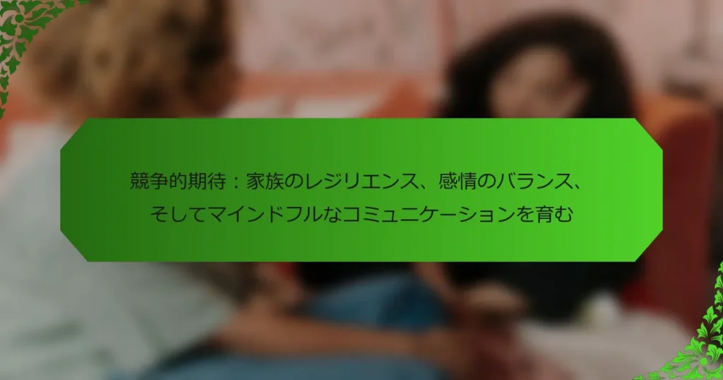 競争的期待：家族のレジリエンス、感情のバランス、そしてマインドフルなコミュニケーションを育む