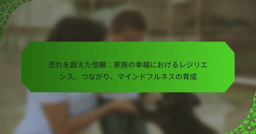 恐れを超えた信頼：家族の幸福におけるレジリエンス、つながり、マインドフルネスの育成