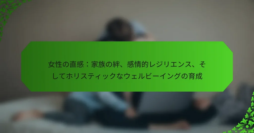 女性の直感：家族の絆、感情的レジリエンス、そしてホリスティックなウェルビーイングの育成