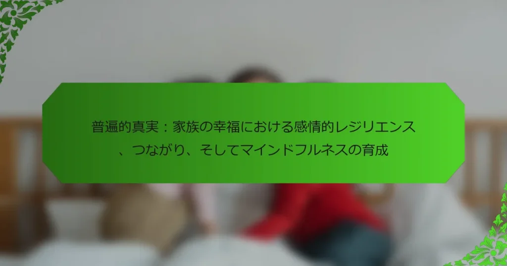 普遍的真実：家族の幸福における感情的レジリエンス、つながり、そしてマインドフルネスの育成