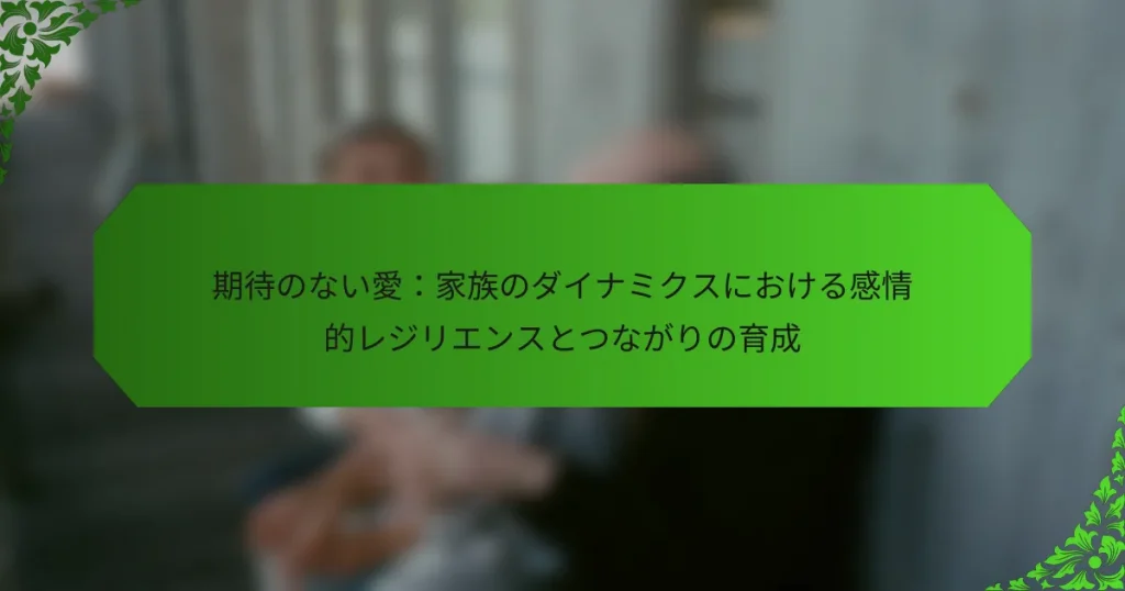 期待のない愛：家族のダイナミクスにおける感情的レジリエンスとつながりの育成
