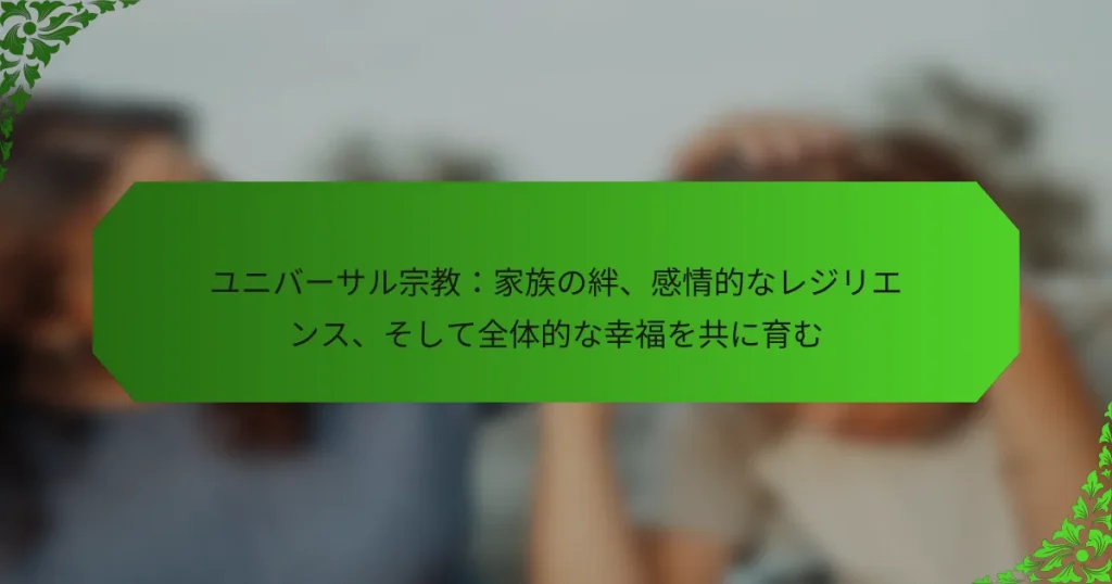 ユニバーサル宗教：家族の絆、感情的なレジリエンス、そして全体的な幸福を共に育む