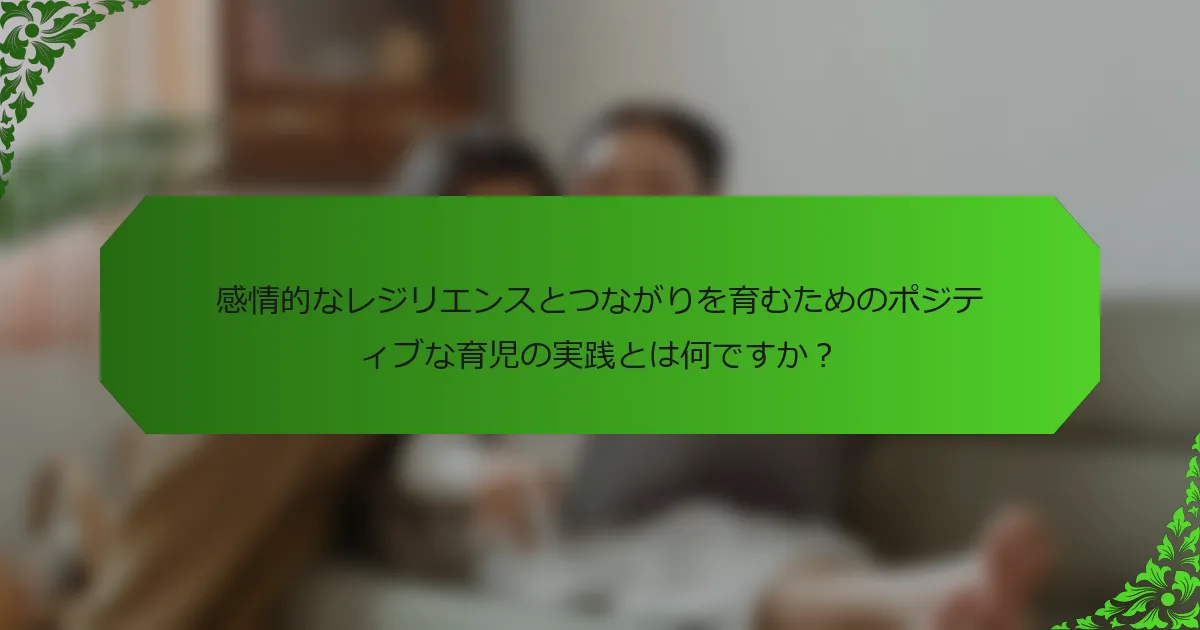 感情的なレジリエンスとつながりを育むためのポジティブな育児の実践とは何ですか?