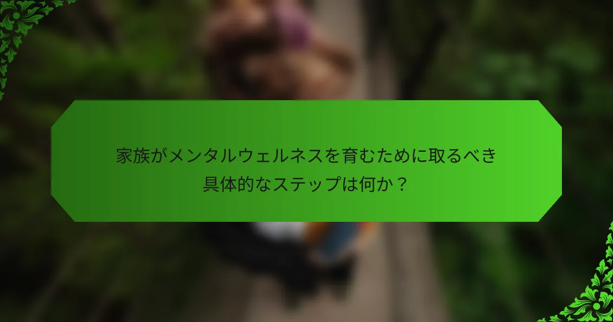家族がメンタルウェルネスを育むために取るべき具体的なステップは何か?