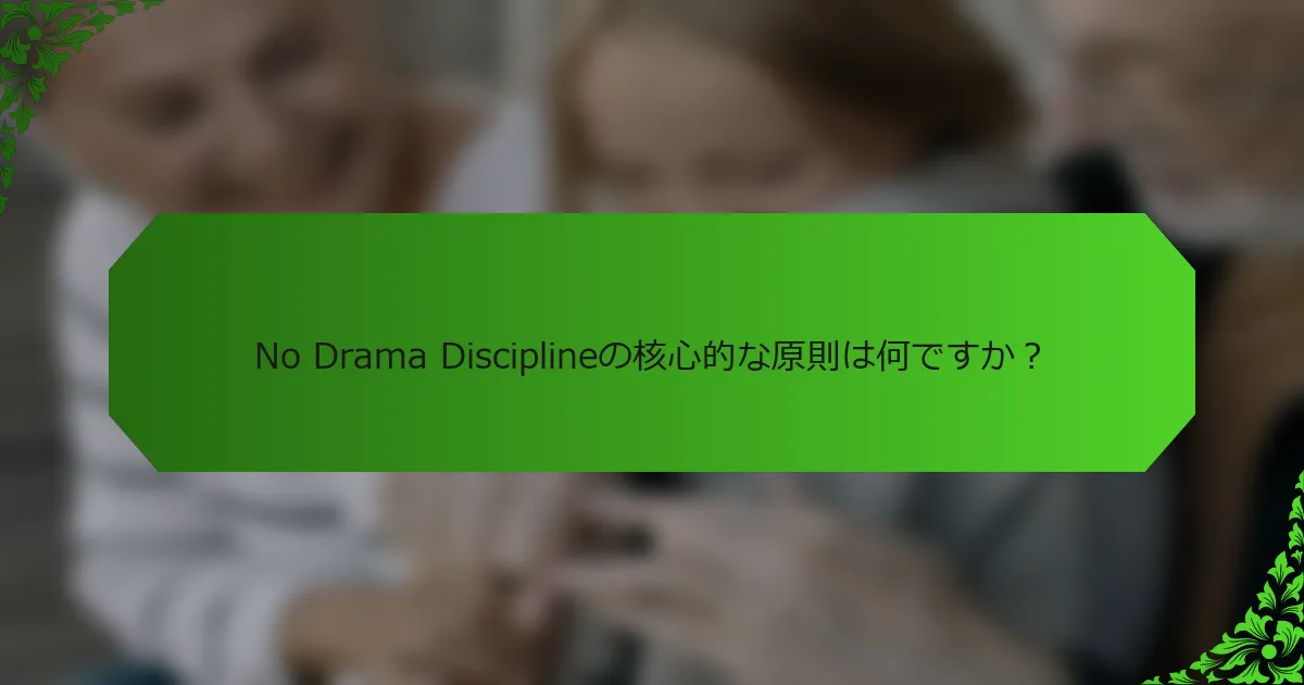 No Drama Disciplineの核心的な原則は何ですか?