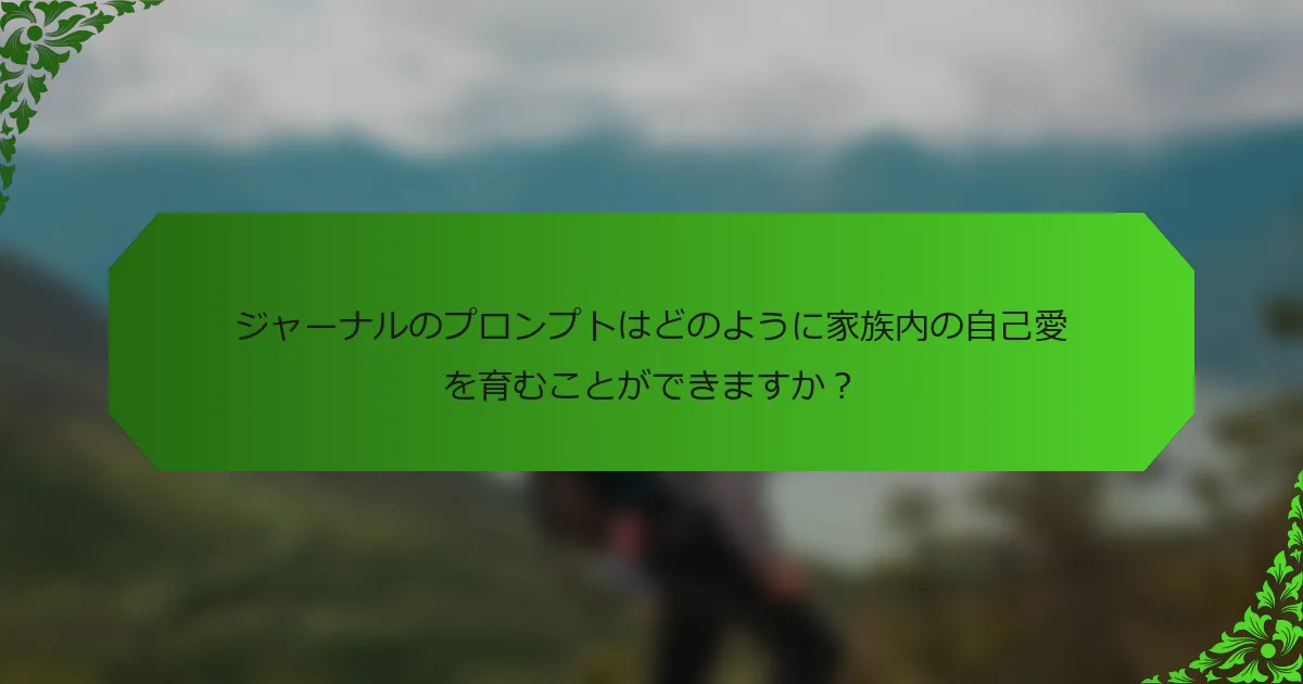 ジャーナルのプロンプトはどのように家族内の自己愛を育むことができますか?